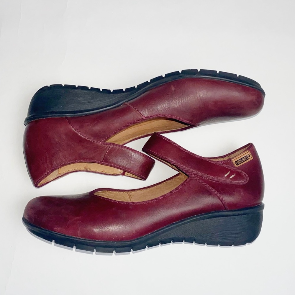 PIKOLINOS RED BURGUNDY MARY JANE SHOES  SZ 7/38